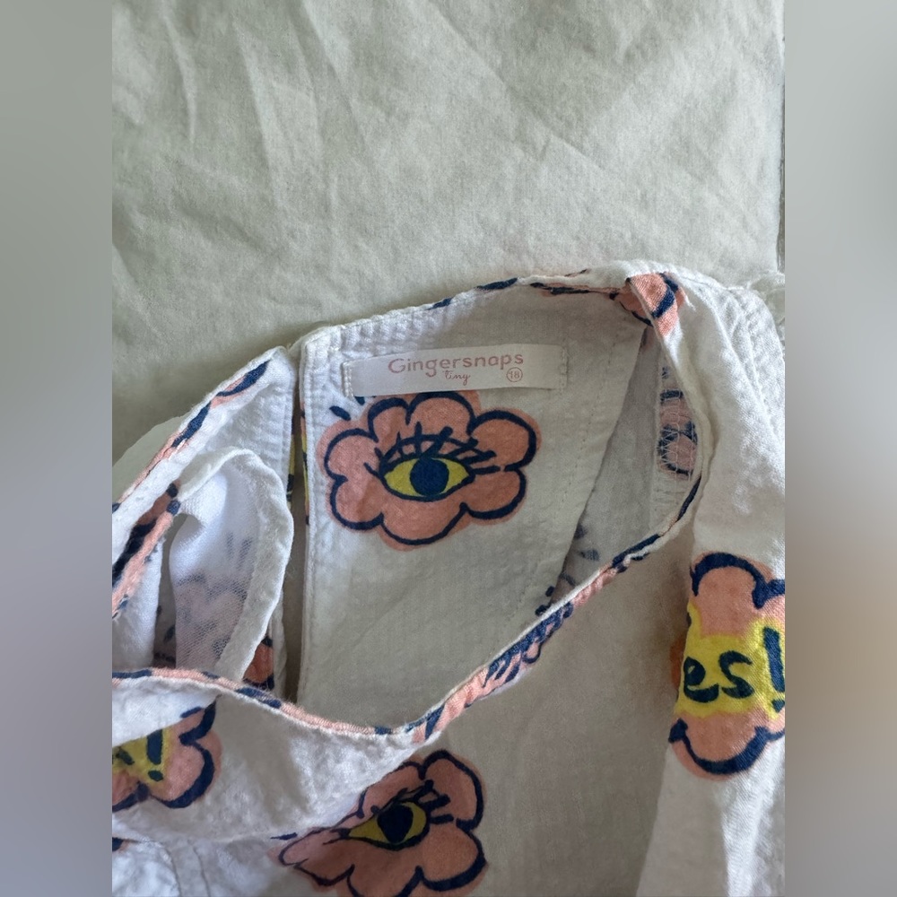 Baby Girls Printed Dress with‎ Smocked Waistband - Picture 6 of 8